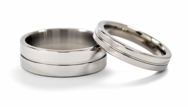 His and Hers Matching Titanium Ring Set 