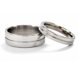 His and Hers Matching Titanium Ring Set 