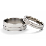 His and Hers Matching Titanium Ring Set 