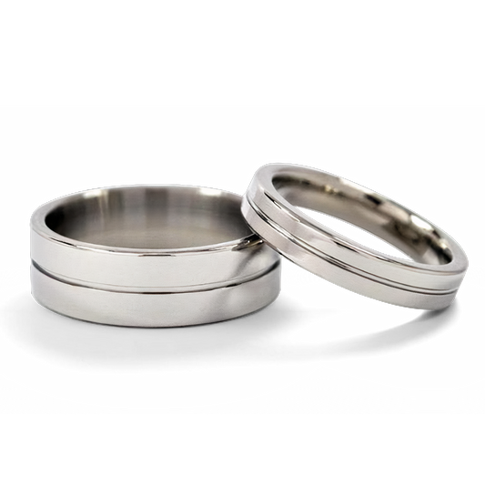 His and Hers Matching Titanium Ring Set 