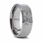 Titanium Raised Hammered Finish Ring 8mm 