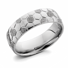 Soccer Ball Pattern Ring - 7mm Cobalt 