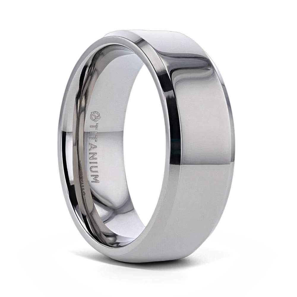 Titanium Ring with Beveled Edges 
