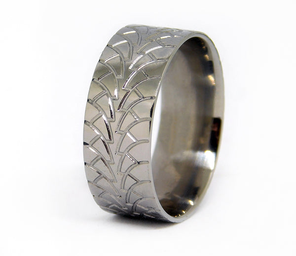 Tire Wedding Ring - Titanium 9mm - Camo Ever After