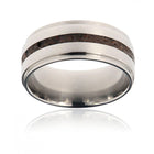 Dinosaur Bone Wedding Band - 9mm Groved Edges 