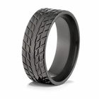Tire Tread Ring - Black Zirconium 8mm 