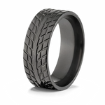 Tire Tread Ring - Black Zirconium 8mm 