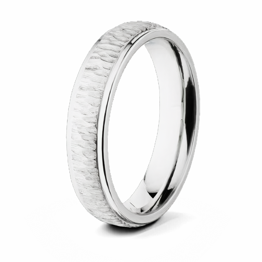 Tree Bark Ring Cobalt  - 5mm Domed 