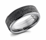 Tree Bark Ring in Titanium with Zrconium Inlay 