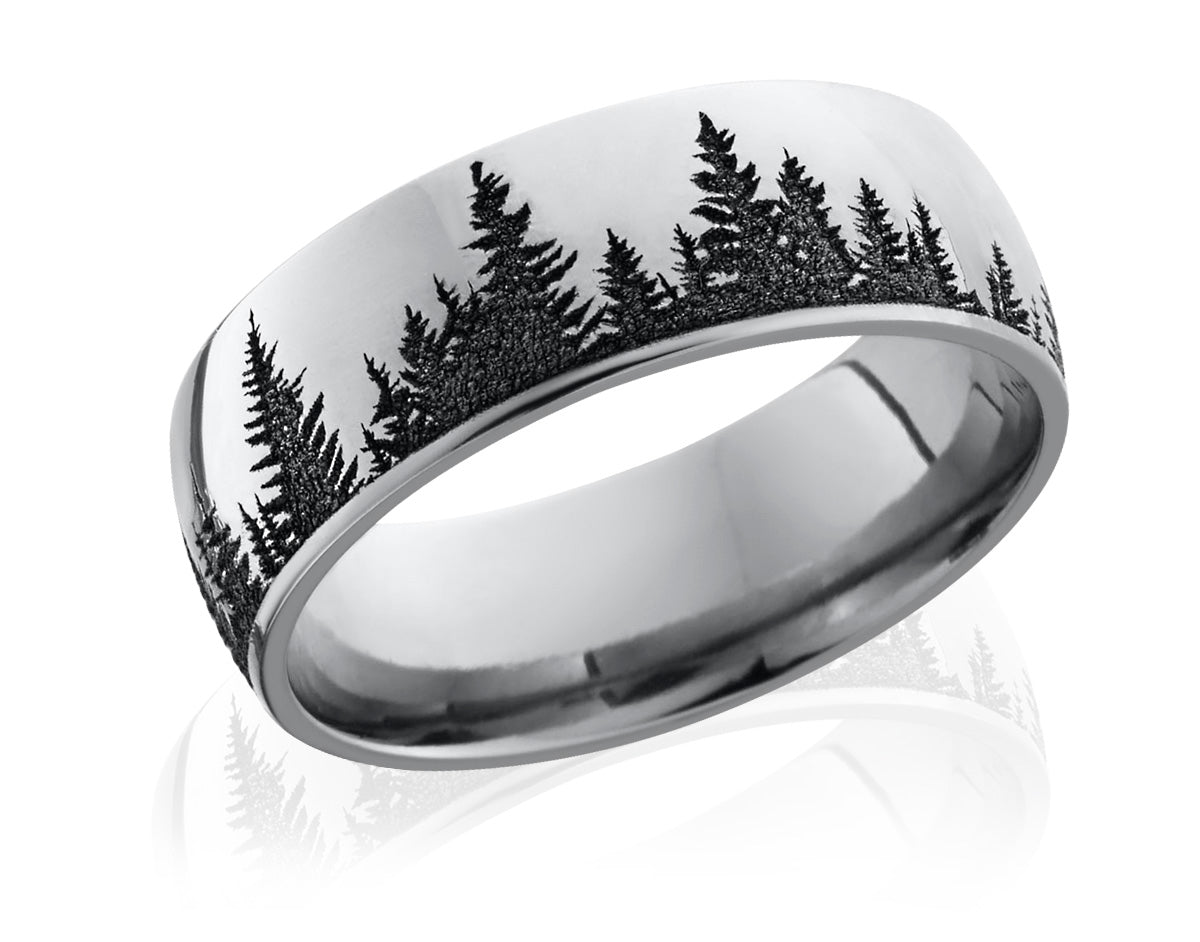 Tree Line Forest Wedding Ring