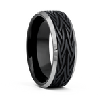 Tribal Engraved Tungsten Ring – 8mm Band 