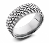Truck Tire Pattern Ring - Titanium 9mm 