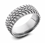 Truck Tire Pattern Ring - Titanium 9mm 
