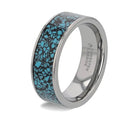 Crushed Turquoise Inlay Tungsten Ring - Camo Ever After