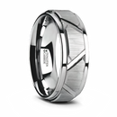 Triangle Groove Tungsten Ring with Raised Center 