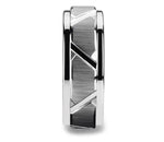 Triangle Groove Tungsten Ring with Raised Center - Camo Ever After