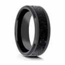 Black & Gray Lava Rock Stone Inlay Ring 