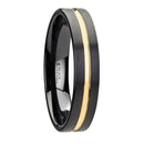 Black Tungsten Ring with Gold Plated Groove - Camo Ever After