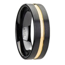 Black Tungsten Ring with Gold Plated Groove - Camo Ever After