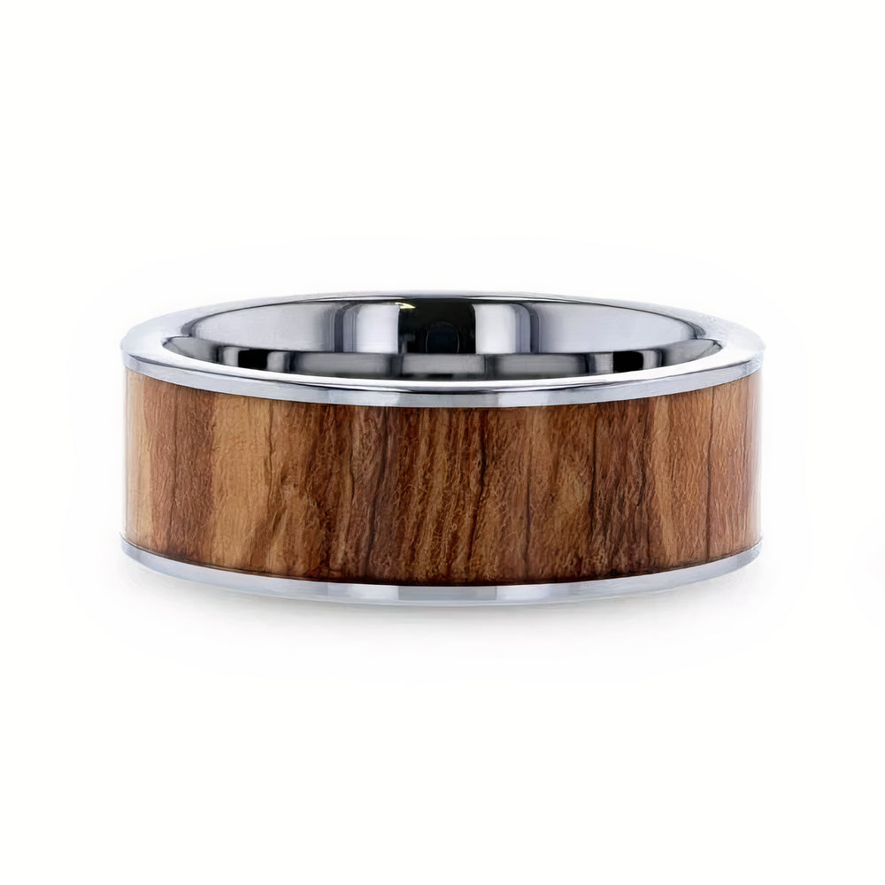 Olive Wood Tungsten Wedding Band