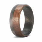 70/30 Walnut Wood Ring with Carbon Fiber Sleeve 
