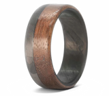 70/30 Walnut Wood Ring with Carbon Fiber Sleeve 