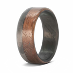 70/30 Walnut Wood Ring with Carbon Fiber Sleeve 