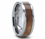 Whiskey Barrel Ring - Tungsten Beveled Edges 