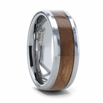 Whiskey Barrel Ring - Tungsten Beveled Edges 