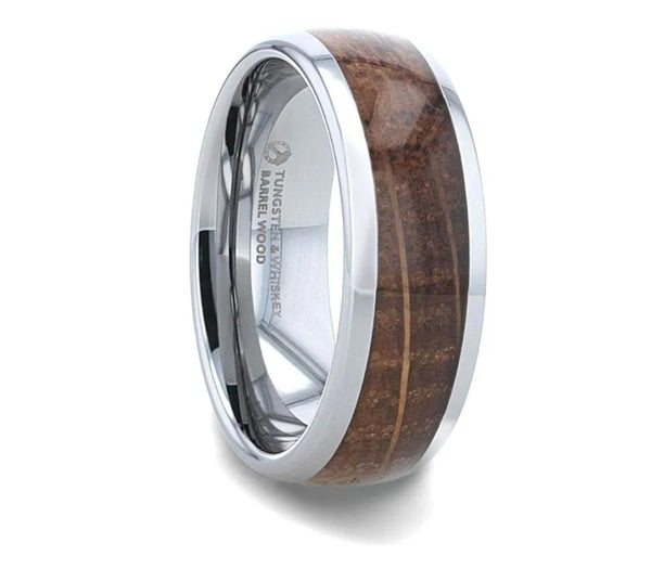 Whiskey Barrel Ring - Domed Tungsten 8mm - Camo Ever After