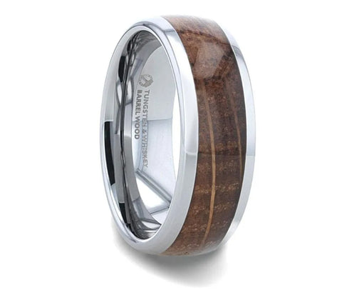 Whiskey Barrel Ring - Domed Tungsten 8mm
