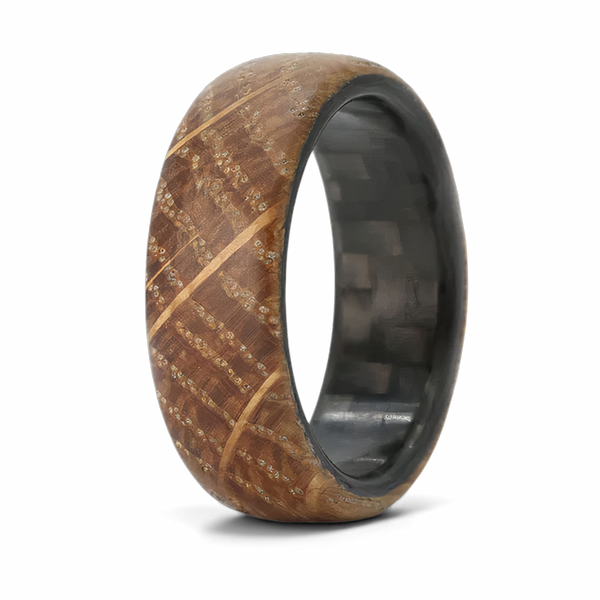 Whiskey Barrel Ring with Carbon Fiber Sleeve 