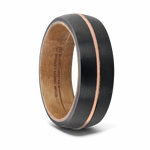 Black Tungsten with Brass Guitar String and Whiskey Barrel Inner Sleeve - Camo Ever After