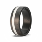 Carbon Fiber Thin White Line Ring 