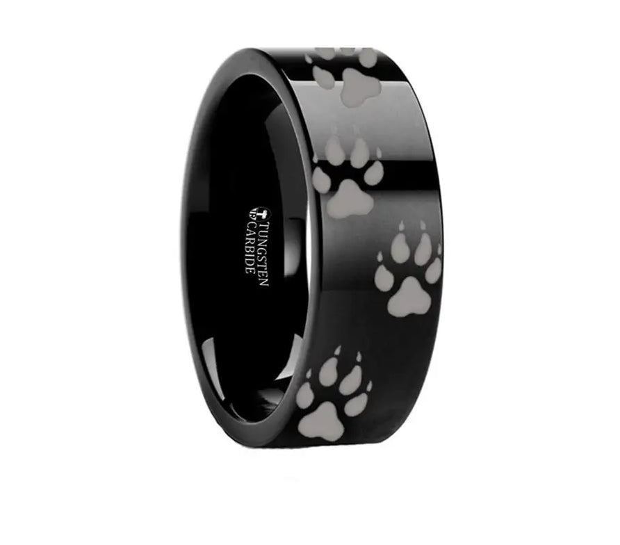 Wolf Track Ring Black Tungsten 6mm - 10mm - Camo Ever After