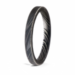 Woodgrain Damascus Steel Ring - 3mm 