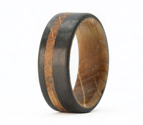 Whiskey Barrel Band with Carbon Fiber