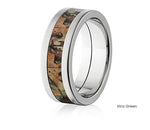 Realtree Wedding Ring 8mm Titanium in Brush Finish - Pick Pattern 