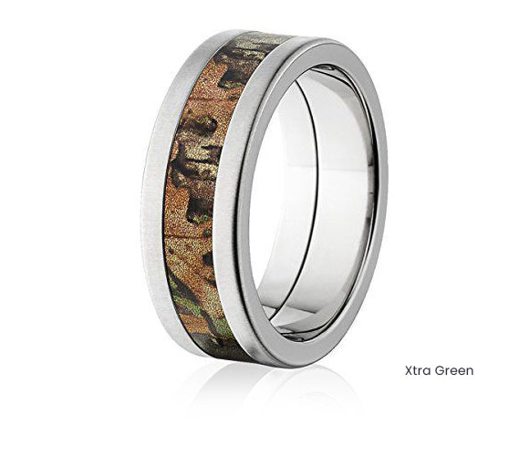 Realtree Wedding Ring 8mm Titanium in Brush Finish - Pick Pattern - Camo Ever After