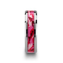 Pink Military Style Camo Ring in Tungsten 