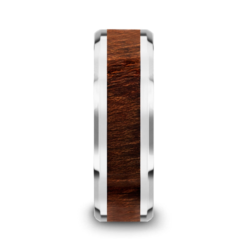 Carpathian Wood Inlay Ring - Tungsten 8mm 