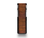Koa Wood Inlay Ring in Flat Black Ceramic 