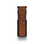 Koa Wood Inlay Ring in Flat Black Ceramic 