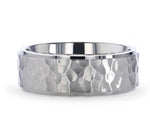 Titanium Raised Hammered Finish Ring 8mm 