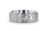 Titanium Raised Hammered Finish Ring 8mm 