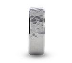 Titanium Raised Hammered Finish Ring 8mm 