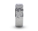 Titanium Raised Hammered Finish Ring 8mm 