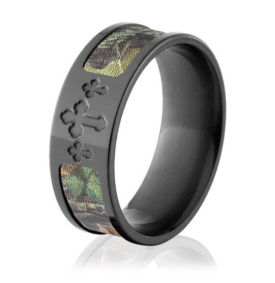 Camo 3 Cross Ring Black Zirconium