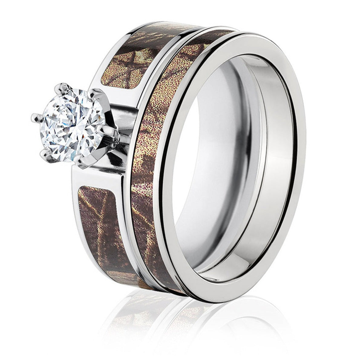 Realtree AP Camo Bridal Ring Set for Her - Camo Ever After