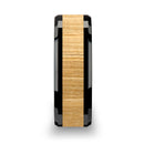 Ash Wood Inlay Ring in Black Ceramic 